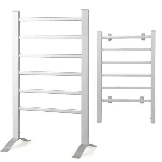 Electric Heated Towel Rack For Bathroom, Wall Mounted Towel Warmer, 6 Stainless Steel Bars Drying Rack