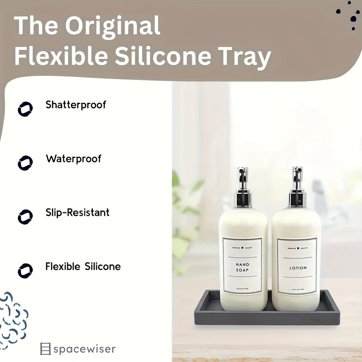 Elegant Silicone Vanity Tray for Organized Bathroom  Decor