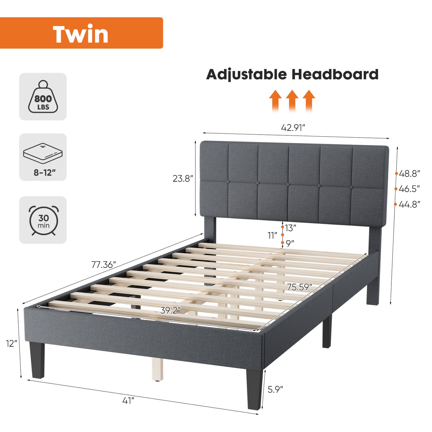 Full Bed Frame With Headboard