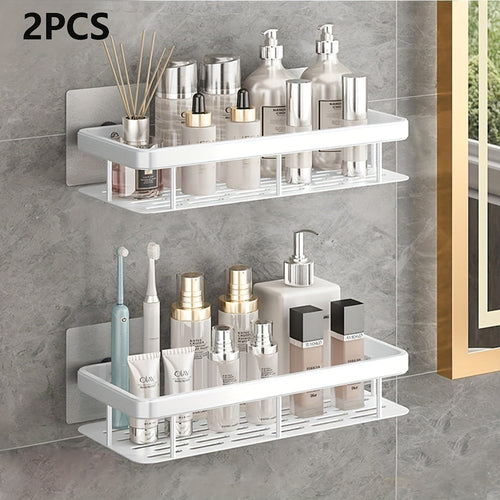 RustResistant NoDrill Bathroom Shelves SpaceSaving Shower Organizer
