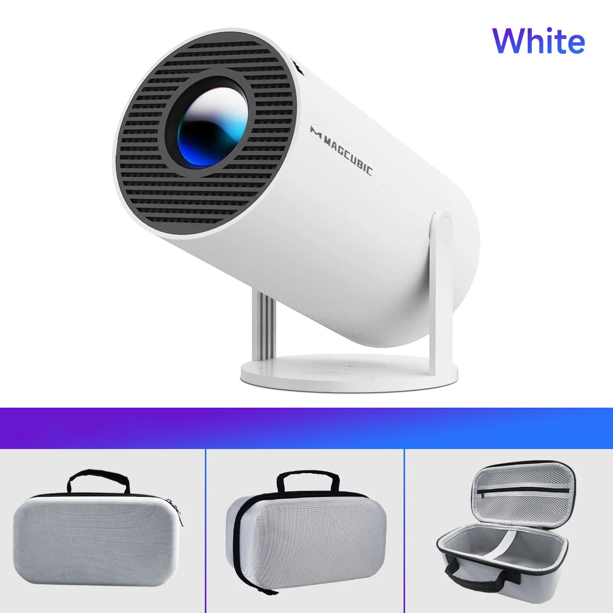 Magcubic Projector Android 11 4K 1280*720P HY300 Pro + Dual Wifi 260ANSI 180°flexible BT5.0 Cinema Outdoor Portable Projector