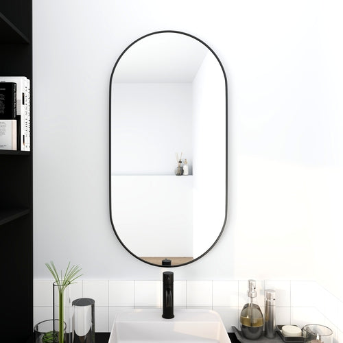 Bathroom Mirror Black Aluminum Frame