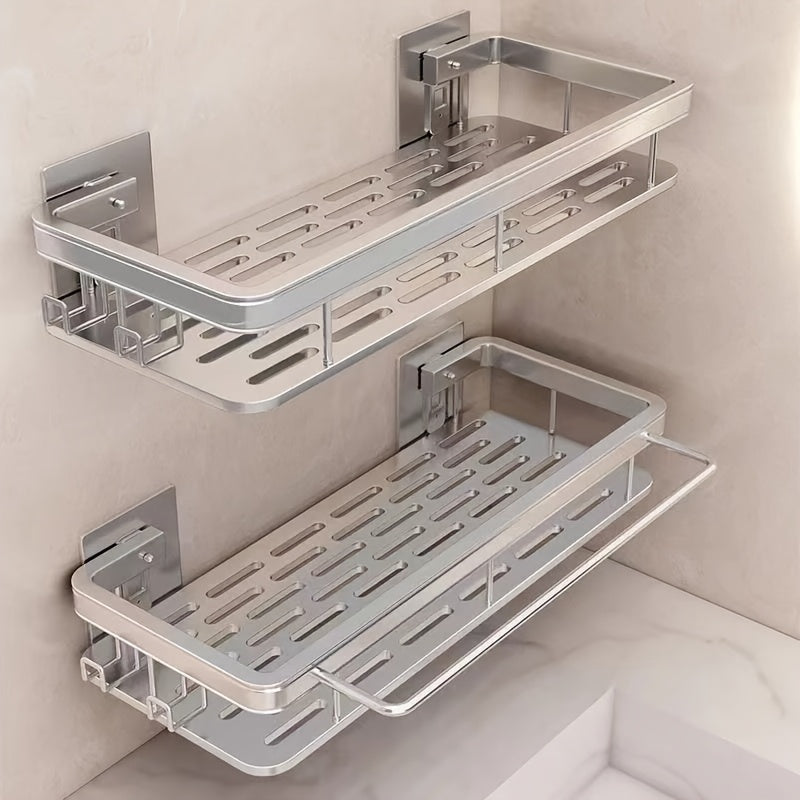 RustResistant NoDrill Bathroom Shelves SpaceSaving Shower Organizer