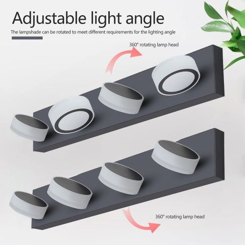 LED Modern Black 4 Light Vanity Light Fixture Mirror Bathroom Wall Light Unavailable