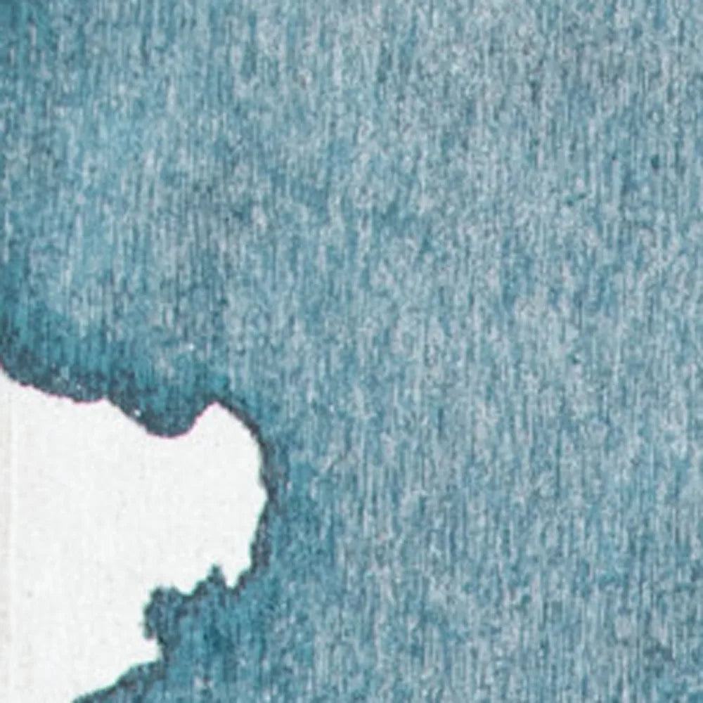 HMS 6' X 8' Abstract Non-Skid Area Rug Blue and Gray Color Scheme Elegant Modern Design for Home or Office