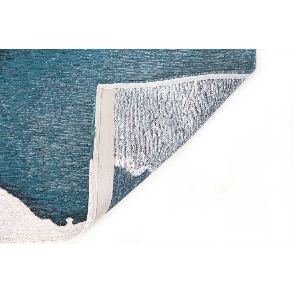 HMS 6' X 8' Abstract Non-Skid Area Rug Blue and Gray Color Scheme Elegant Modern Design for Home or Office