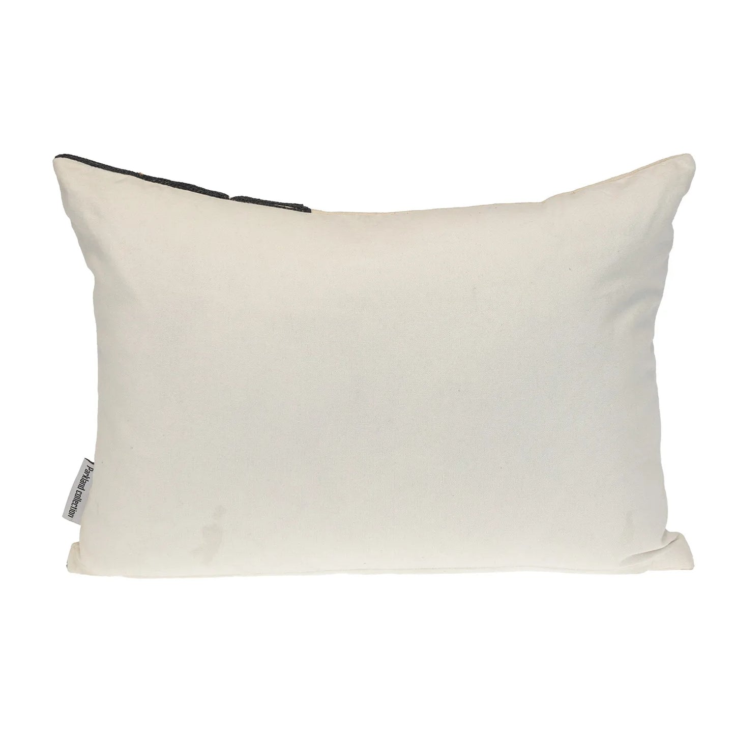 Beige and Black Geometric Cotton Throw Pillow Decorative and Stylish for Home or Office