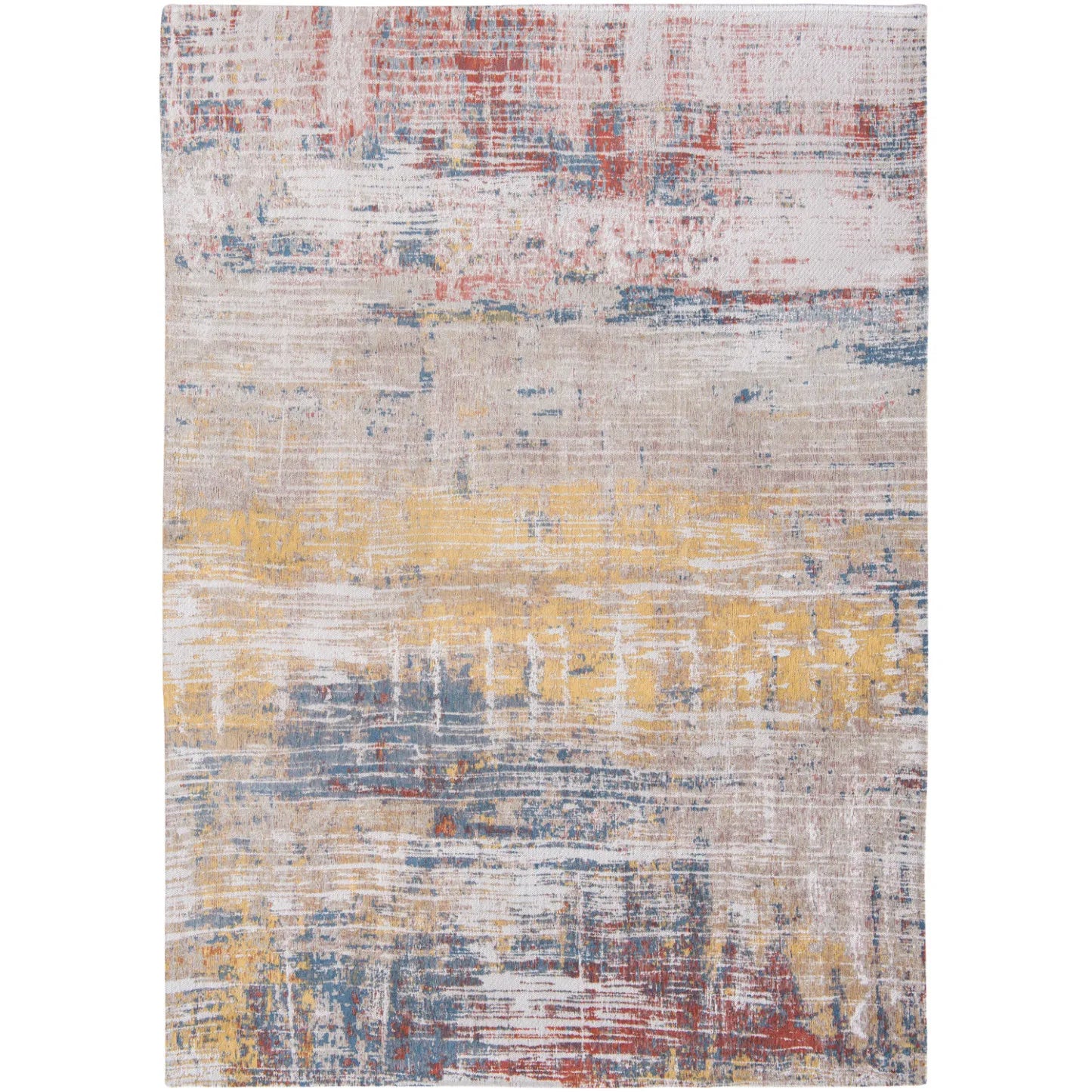 HMS 10' White Abstract Braided Runner Rug Handmade Modern Silk and Wool Washable for Teenagers' Prayers Picnics Home Use