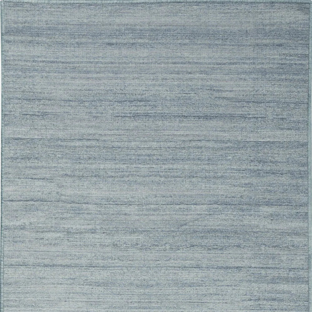HMS 10' Aqua Abstract Wool Silk Polyester Floor Rug Handmade Modern Oriental Carpet for Teens for Home Prayer Washable Runner