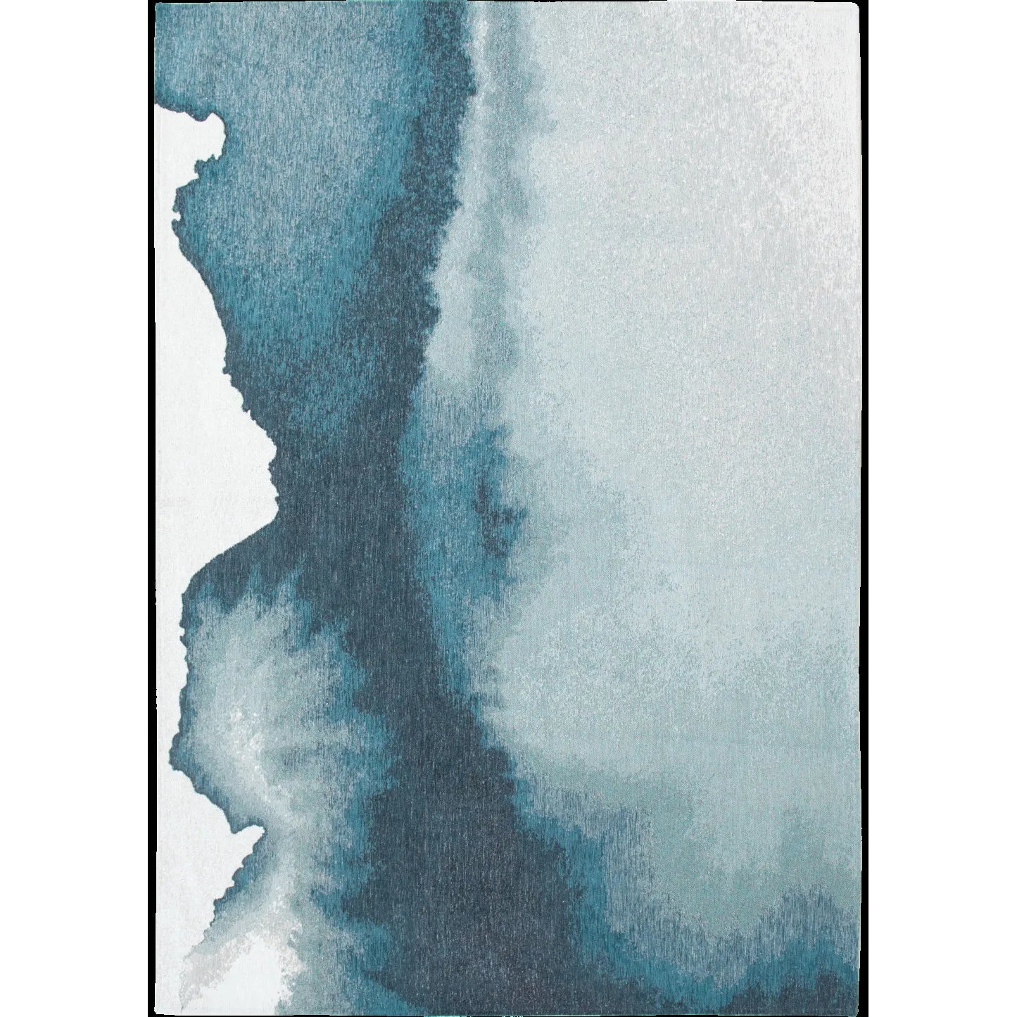 HMS 6' X 8' Abstract Non-Skid Area Rug Blue and Gray Color Scheme Elegant Modern Design for Home or Office