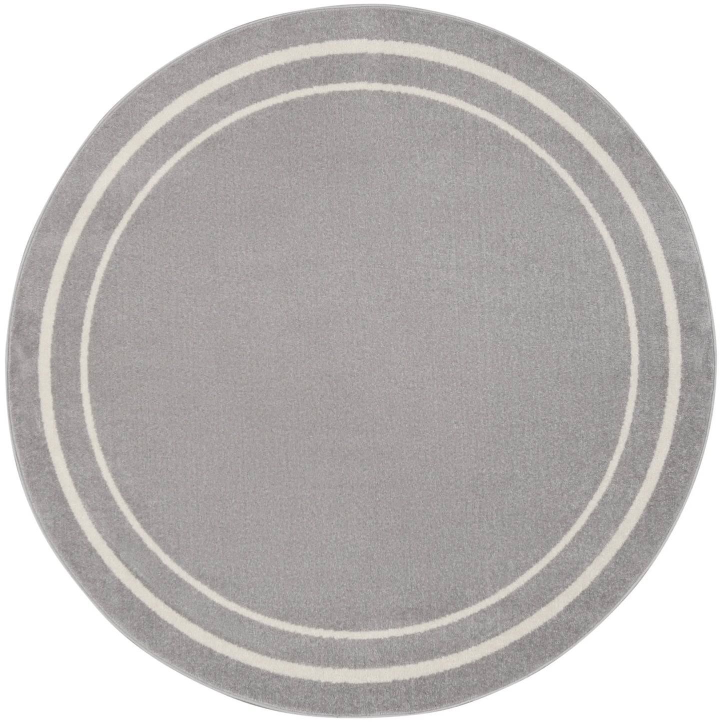 HMS 4' Reversible Indoor/Outdoor Braided Woven Area Rug Gray Ivory Waterproof and Washable for Patio or Beach Home Use