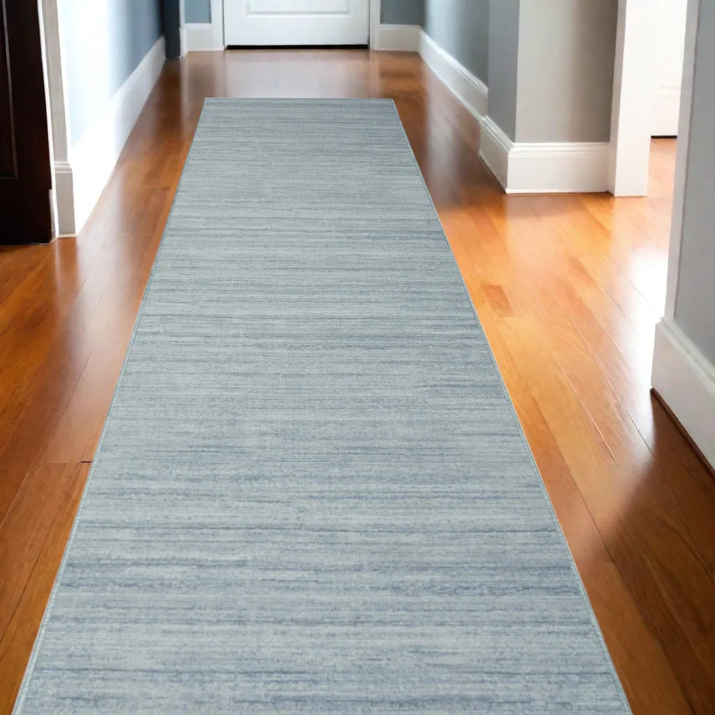 HMS 10' Aqua Abstract Wool Silk Polyester Floor Rug Handmade Modern Oriental Carpet for Teens for Home Prayer Washable Runner