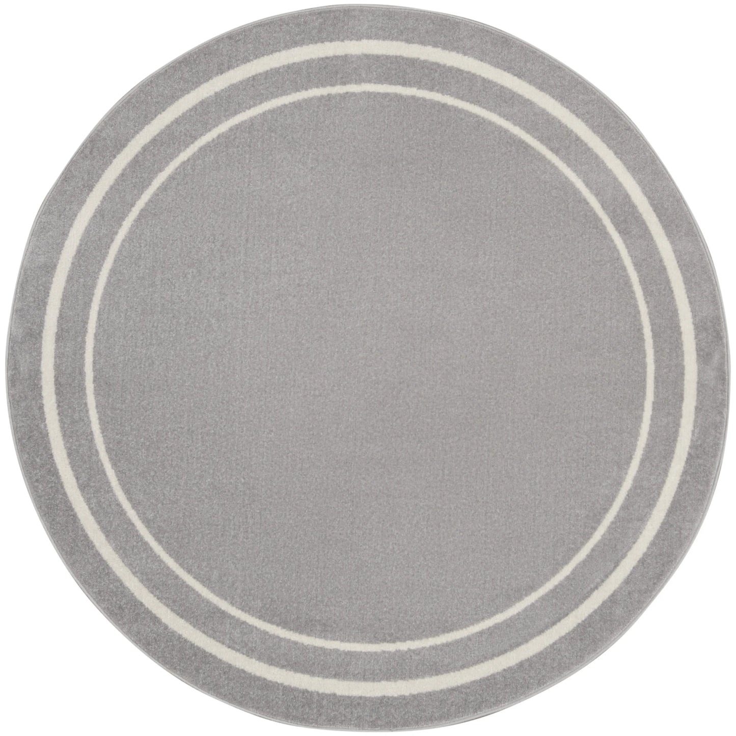 HMS 4' Reversible Indoor/Outdoor Braided Woven Area Rug Gray Ivory Waterproof and Washable for Patio or Beach Home Use