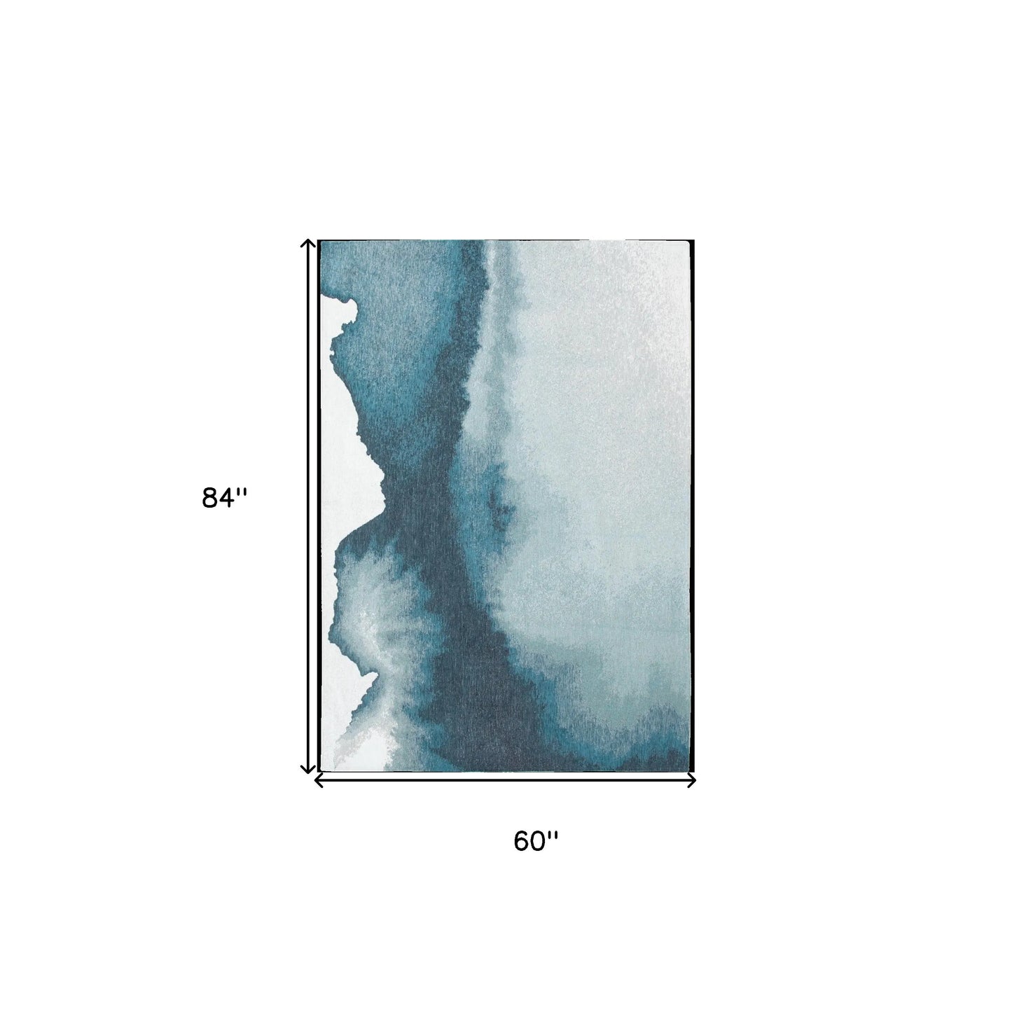 HMS 6' X 8' Abstract Non-Skid Area Rug Blue and Gray Color Scheme Elegant Modern Design for Home or Office