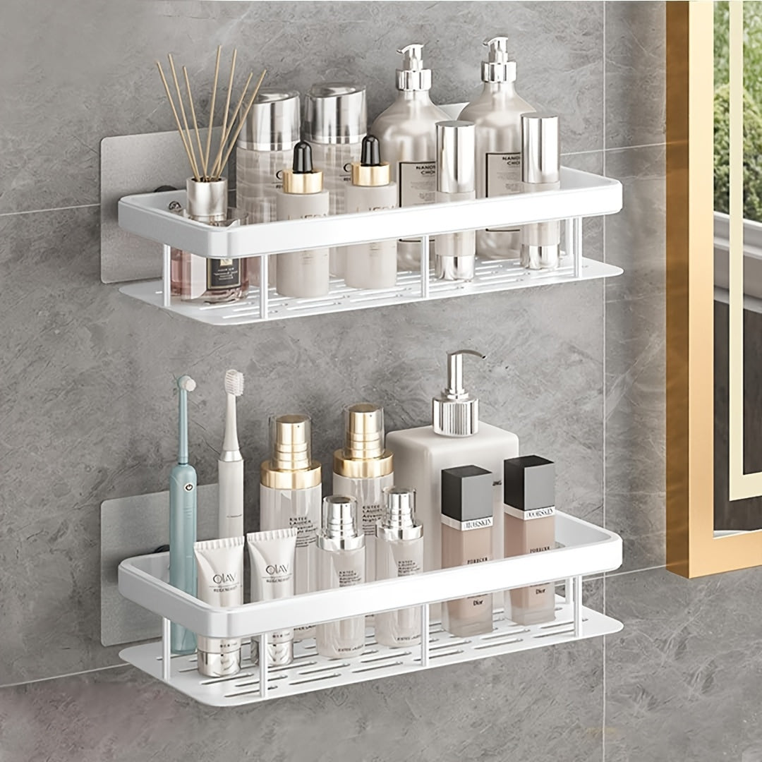 RustResistant NoDrill Bathroom Shelves SpaceSaving Shower Organizer