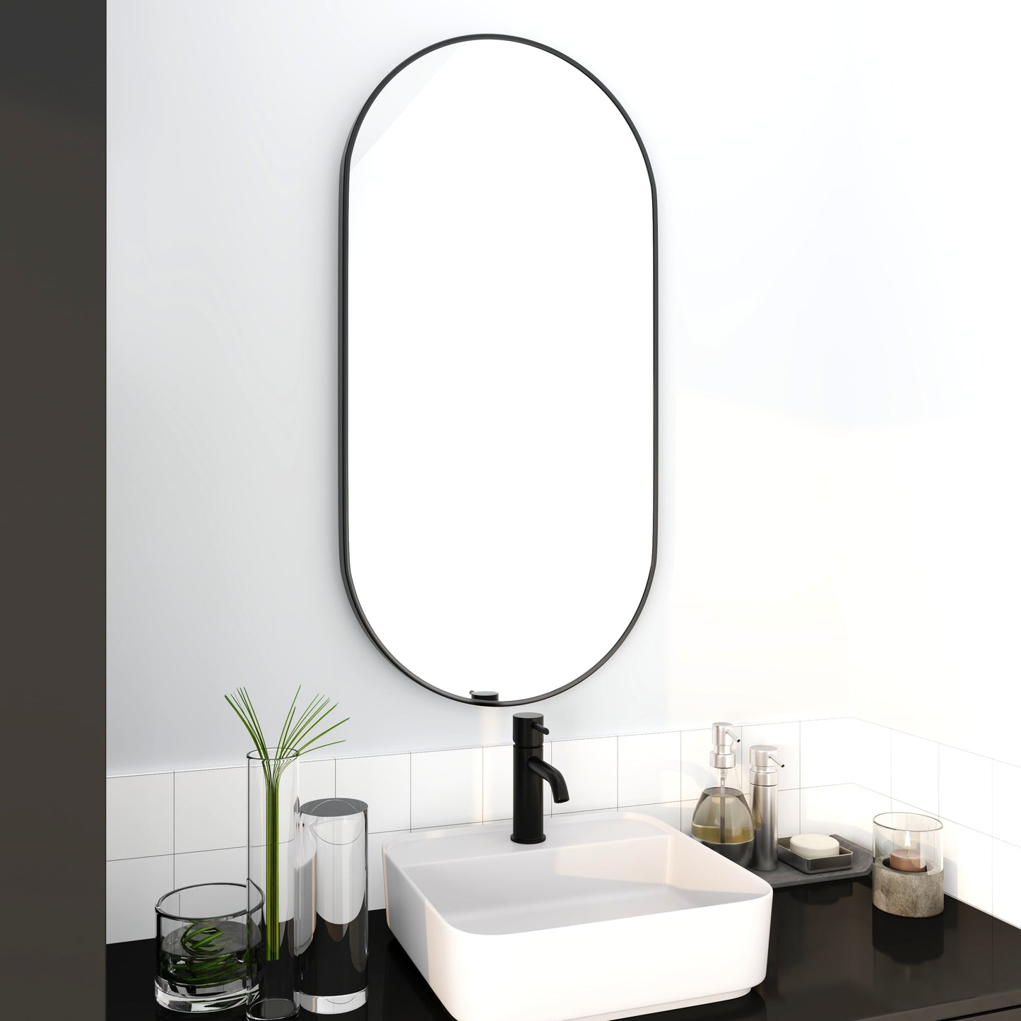 Bathroom Mirror Black Aluminum Frame