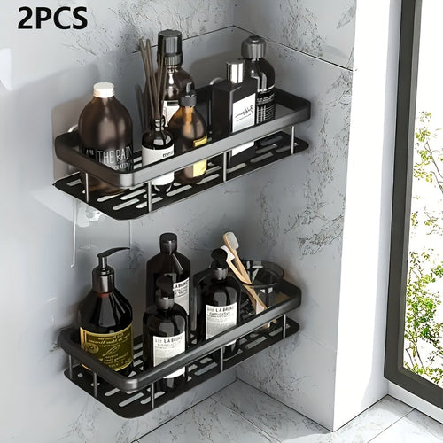 RustResistant NoDrill Bathroom Shelves SpaceSaving Shower Organizer
