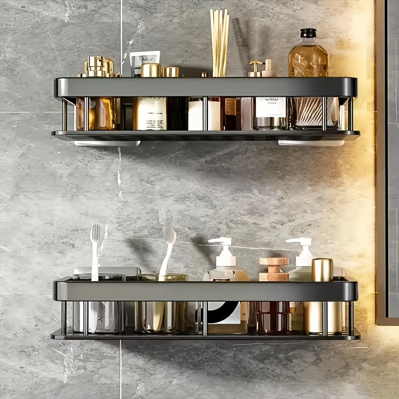 RustResistant NoDrill Bathroom Shelves SpaceSaving Shower Organizer